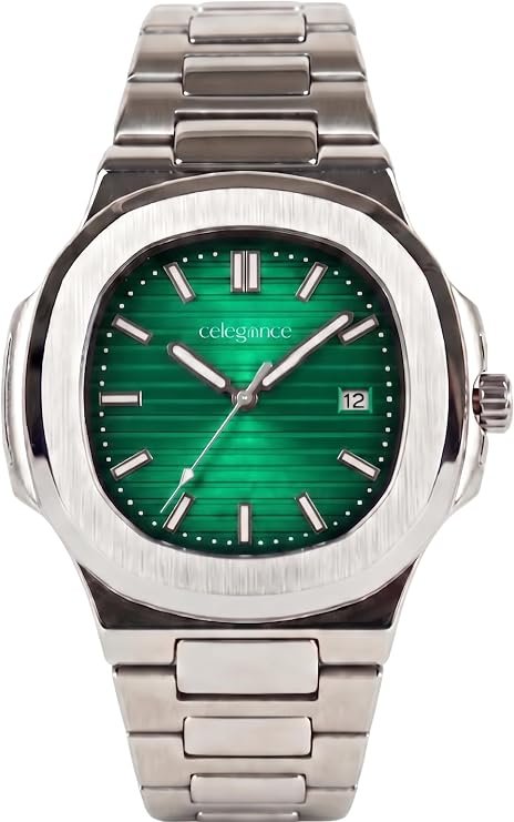 Reloj Hombre Acero Inoxidable Nautic - Reloj Analógico de Cuarzo, Esfera Cuadrada de 40mm con Fecha, Estilo Deportivo de Lujo, Resistente al Agua, Incluye Kit de Ajuste