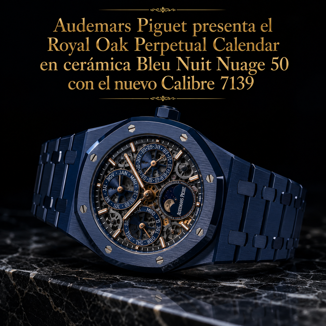 Audemars Piguet presenta el Royal Oak Perpetual Calendar en cerámica 'Bleu Nuit Nuage 50' con el nuevo Calibre 7139