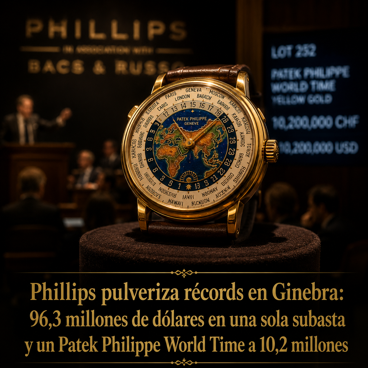 Phillips pulveriza récords en Ginebra: 96,3 millones de dólares en una sola subasta y un Patek Philippe World Time a 10,2 millones
